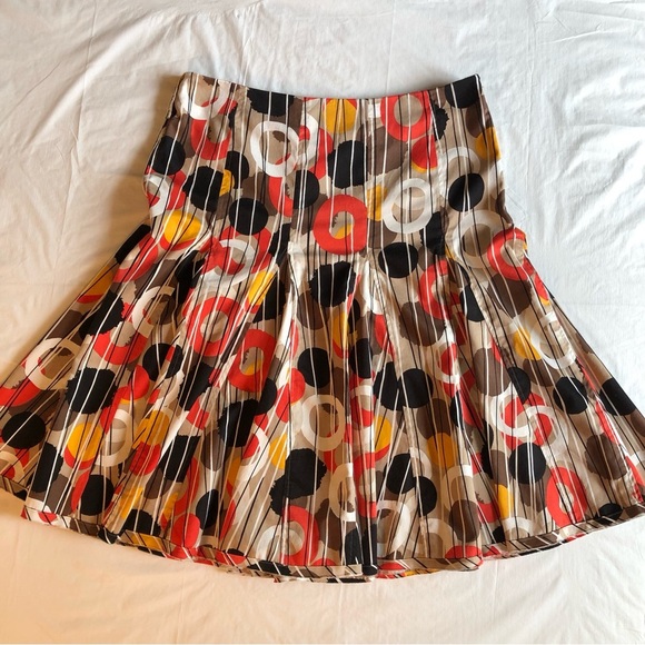 Kenneth Cole Reaction Stylish Midi Multicolor Open Pleated Skirt Size 6 - Picture 2 of 6